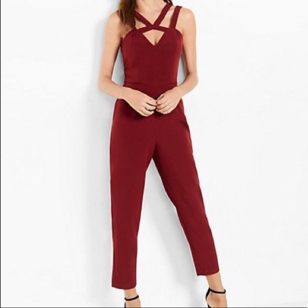 Express Burgundy Jumpsuit